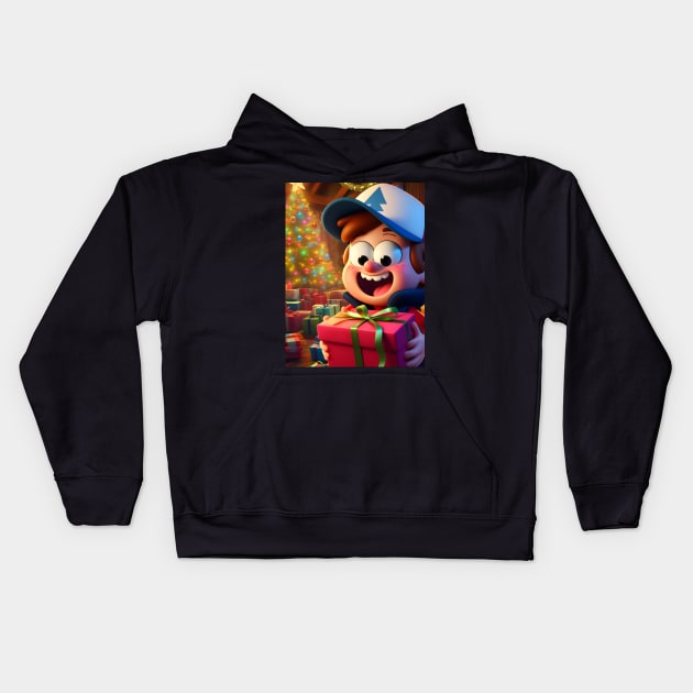 Unveiling Enigmatic Holiday Magic: Gravity Falls Christmas Art for Iconic Festive Designs! Kids Hoodie by insaneLEDP